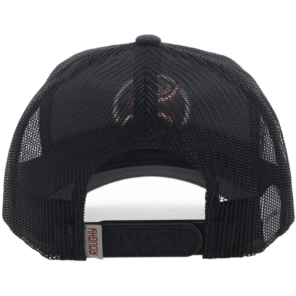 HOOEY "STRAP" ROUGHY HAT CHARCOAL/BLK W/RED & WHITE LOGO