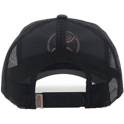 HOOEY "STRAP" ROUGHY HAT CHARCOAL/BLK W/RED & WHITE LOGO