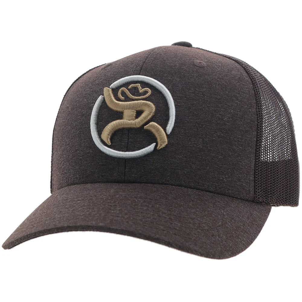 HOOEY "STRAP" ROUGHY HAT BROWN W/TAN & WHITE LOGO
