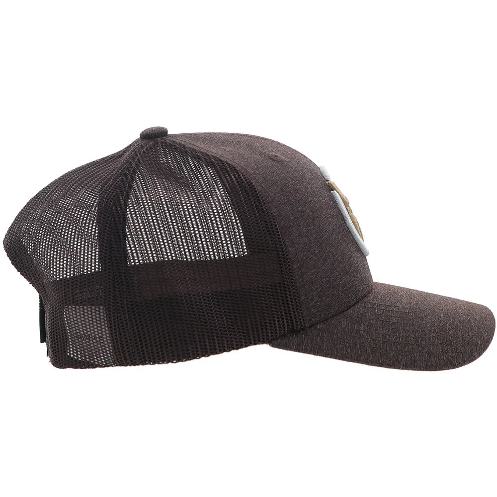 HOOEY "STRAP" ROUGHY HAT BROWN W/TAN & WHITE LOGO