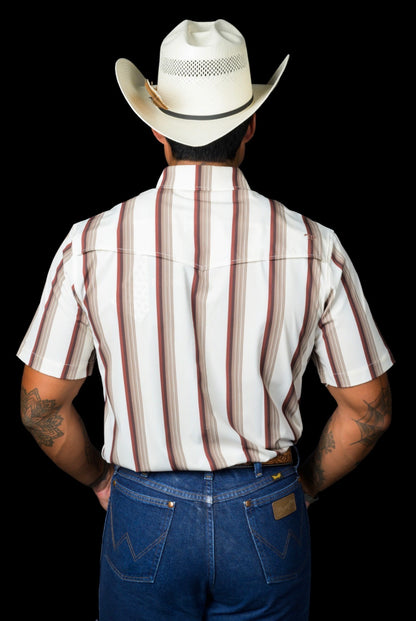 The Tristan In Brown Short Sleeve Snap FPS1026049