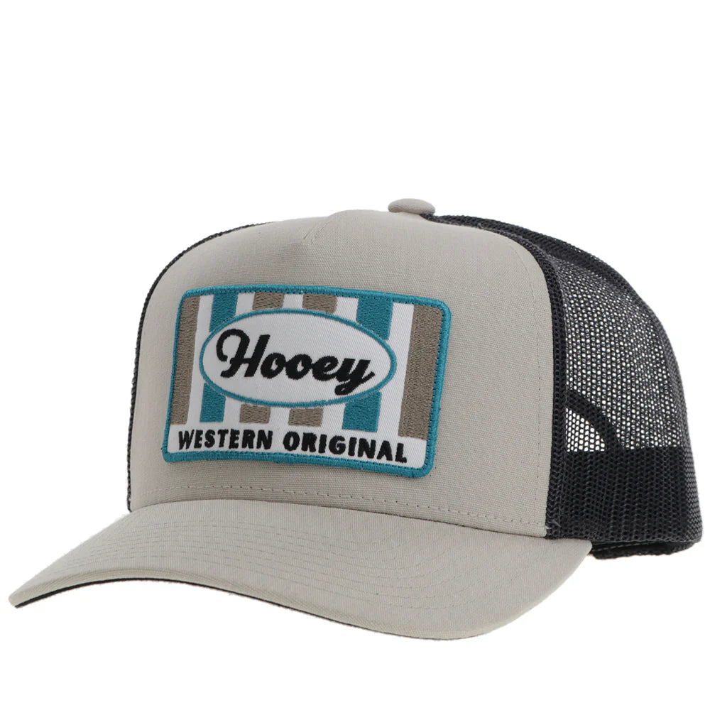 HOOEY "SUDAN" HAT TAN/CHARCOAL W/TAN/WHITE/BLUE PATCH