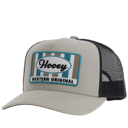 HOOEY "SUDAN" HAT TAN/CHARCOAL W/TAN/WHITE/BLUE PATCH