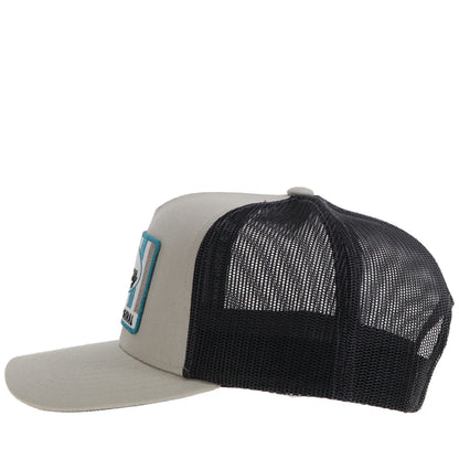 HOOEY "SUDAN" HAT TAN/CHARCOAL W/TAN/WHITE/BLUE PATCH