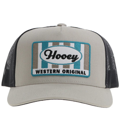 HOOEY "SUDAN" HAT TAN/CHARCOAL W/TAN/WHITE/BLUE PATCH