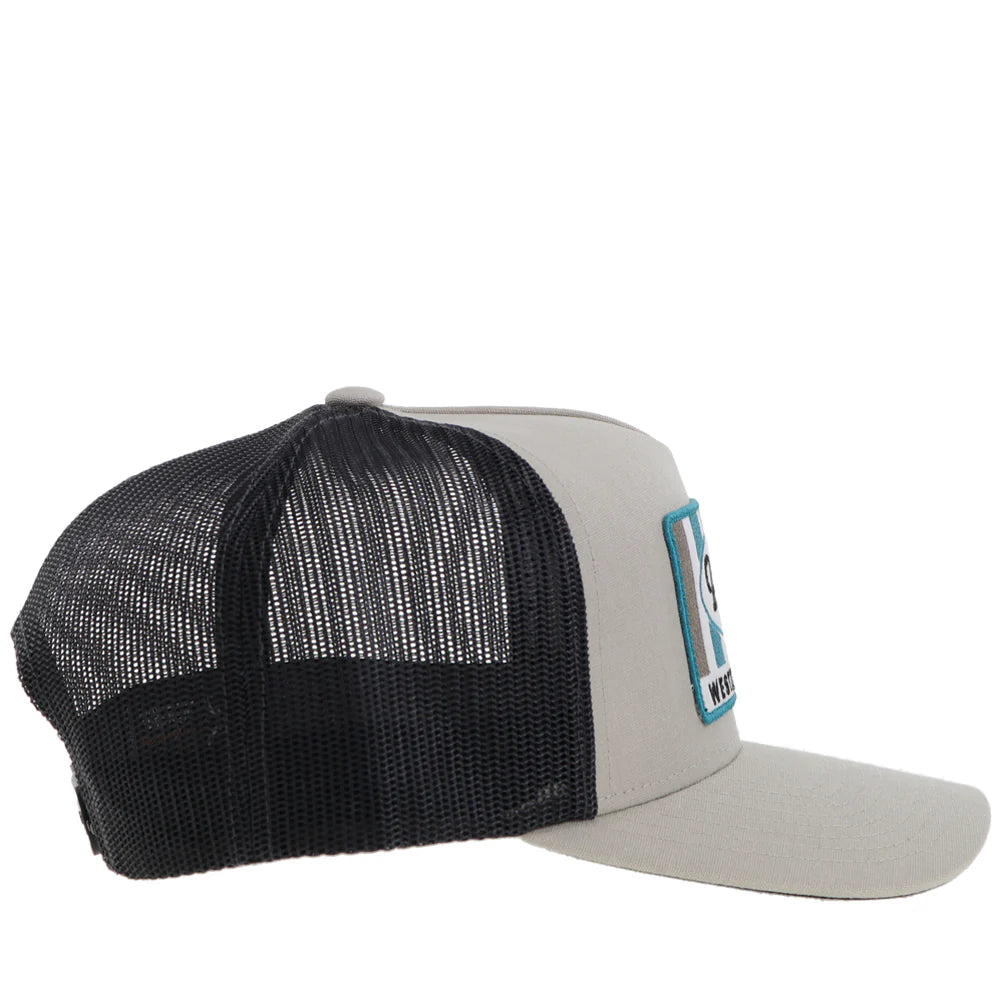 HOOEY "SUDAN" HAT TAN/CHARCOAL W/TAN/WHITE/BLUE PATCH