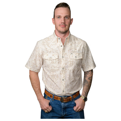 Ferrell The Carson In Beige Short Sleeve Snap FPS1002562