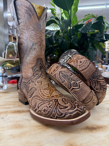 Tanner Mark Orix Print Handtool Horseshoe Men’s Belt