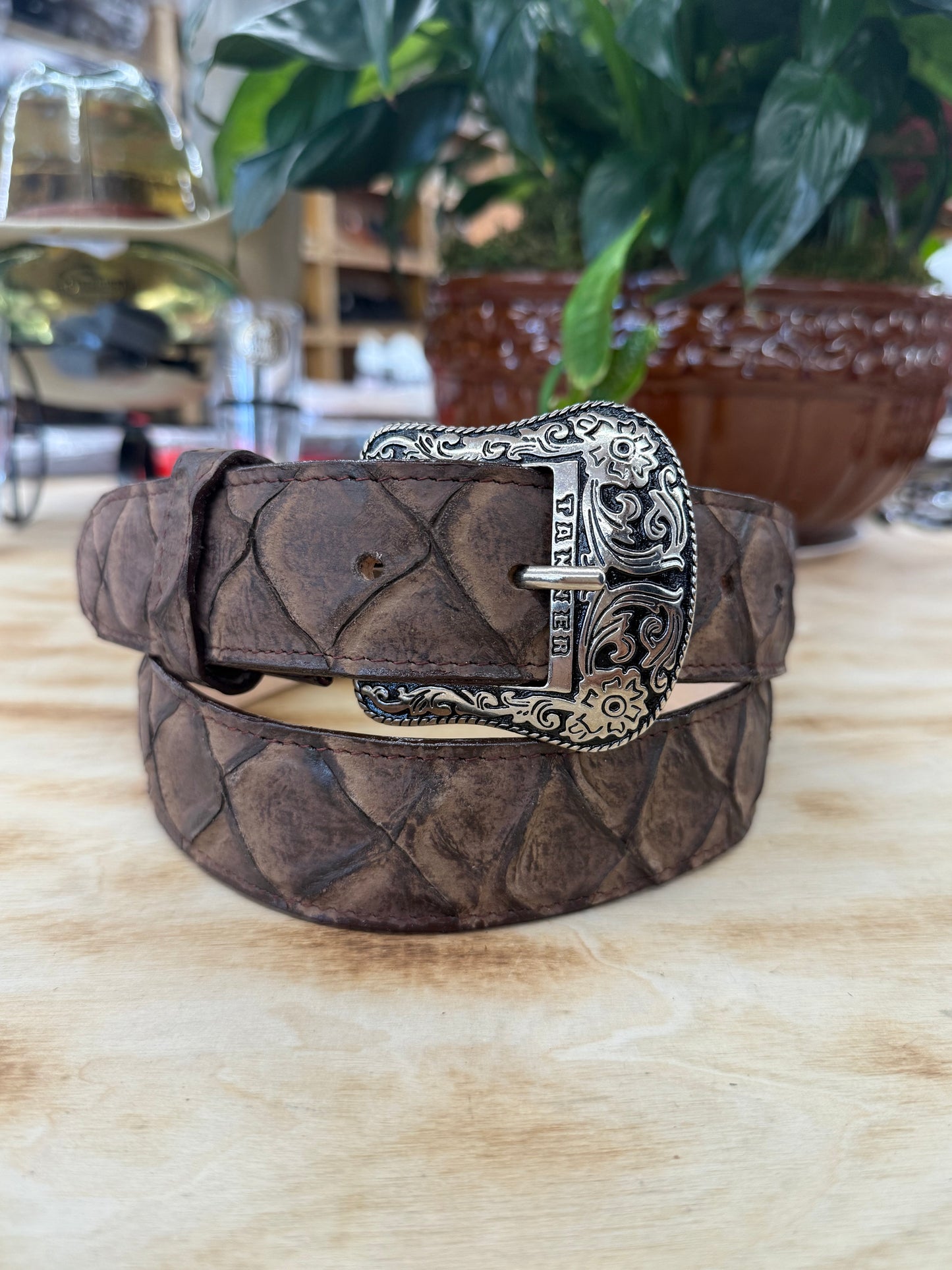 Tanner Mark  Print Monster Fish Nicotine Men’s Belt