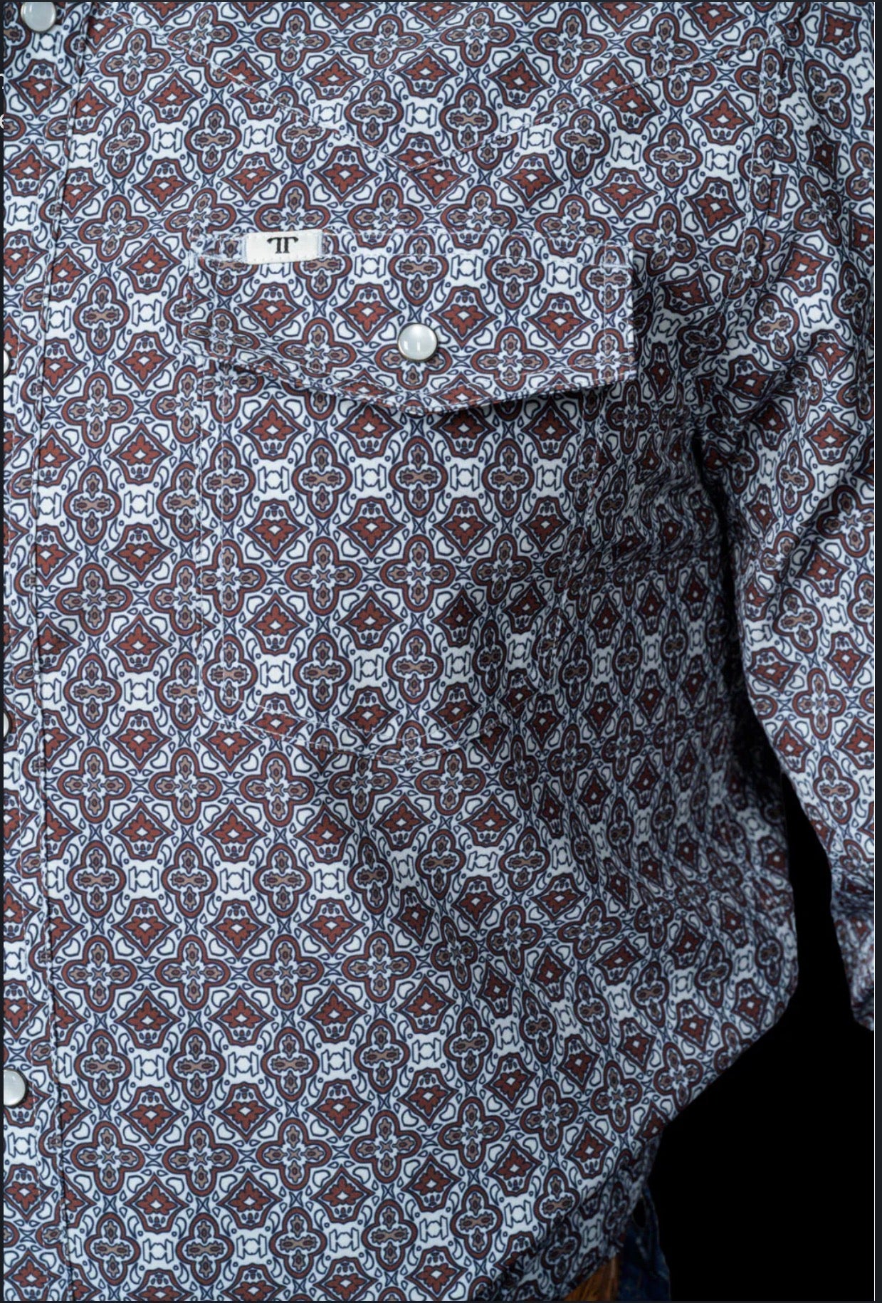 Ferrell The Connor In Brown Long Sleeve Snap Shirt FPL1026006