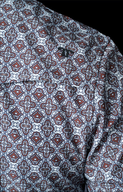 Ferrell The Connor In Brown Long Sleeve Snap Shirt FPL1026006