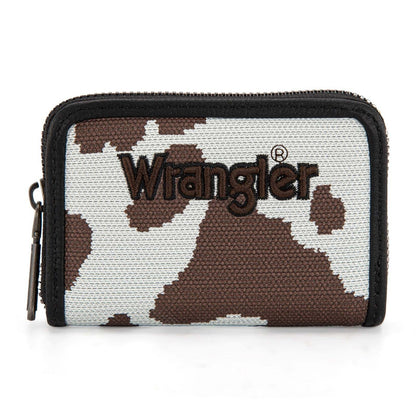 Wrangler Black Wrangler Cow Print Small Wallet WG301-W083BK