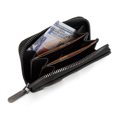 Wrangler Black Wrangler Cow Print Small Wallet WG301-W083BK