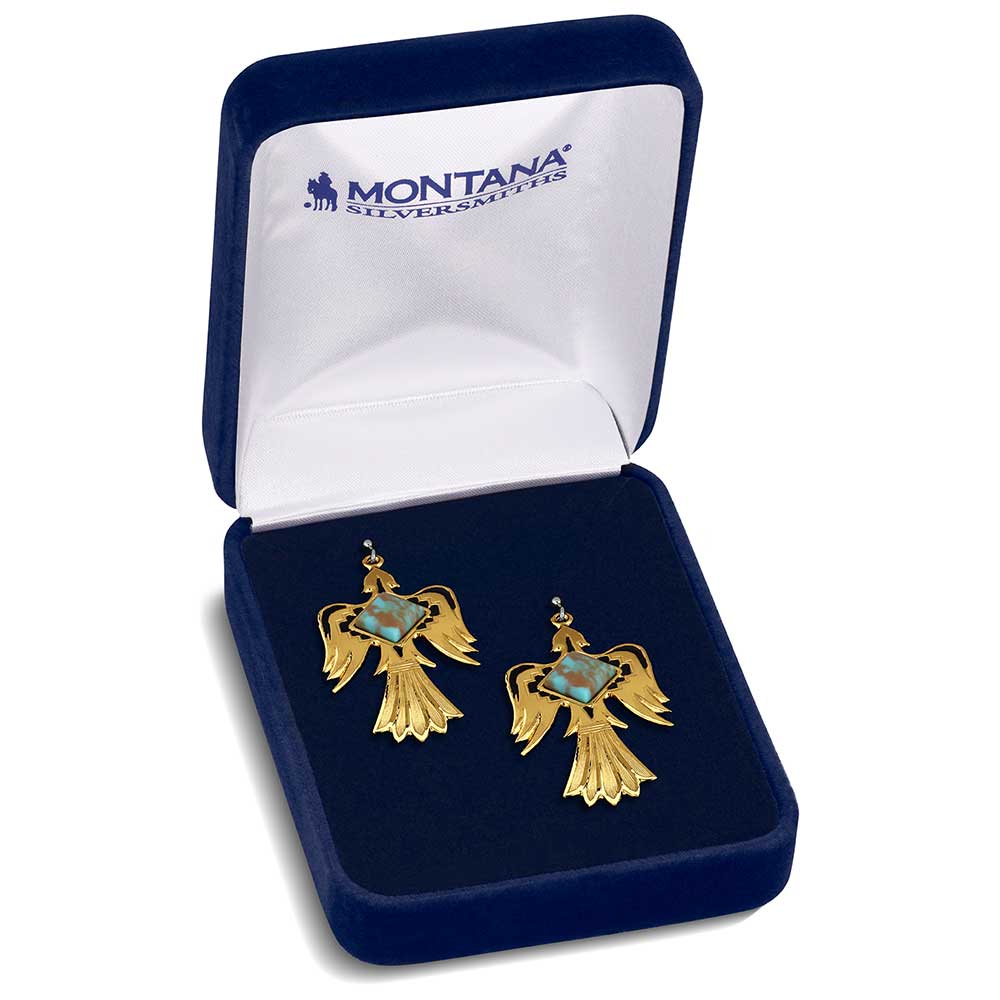 Montana Er Thunderbird Gold Earings