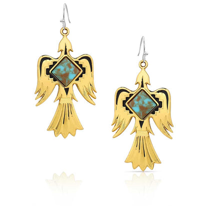 Montana Er Thunderbird Gold Earings