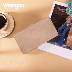 Wrangler Western Floral Tooled RFID Wallet Khaki WG339-W080KH