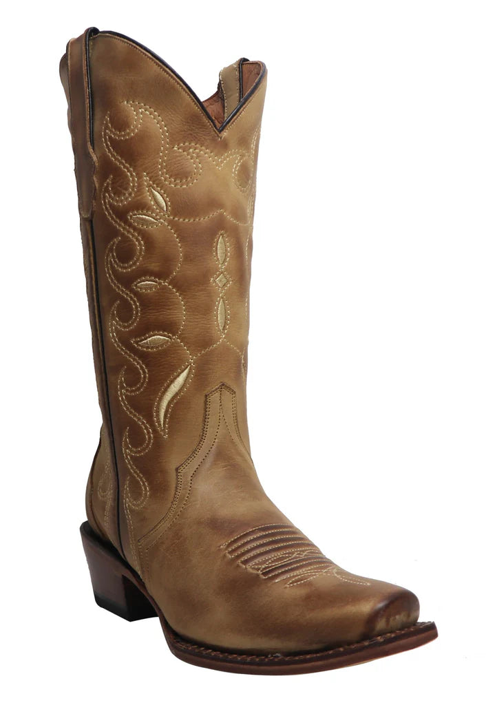 Tanner Mark Women’s 'Lewisville' Leather Square Toe Boots Sand TML205074