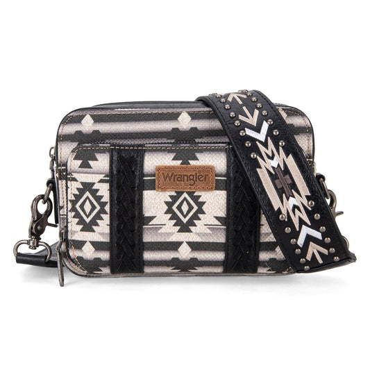 Wrangler Women's Aztec Printed Black Crossbody Purse WG2207-3003BK