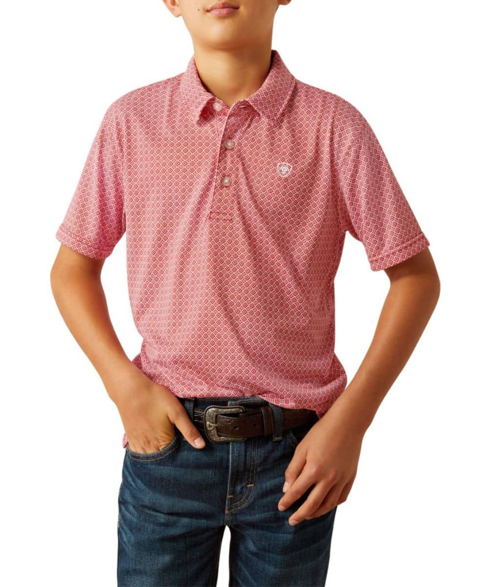 Ariat Boys All Over Print Scooter SS Polo
