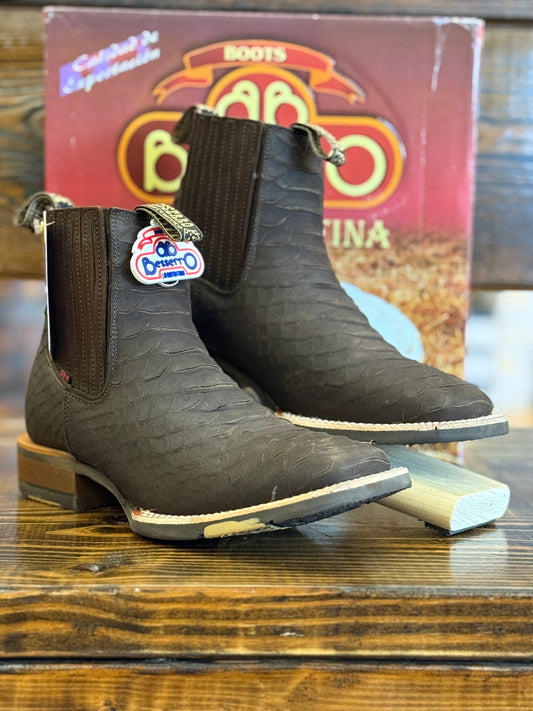 Besserro Botin Rodeo Pithon Nobuck Cafe Suela Hule