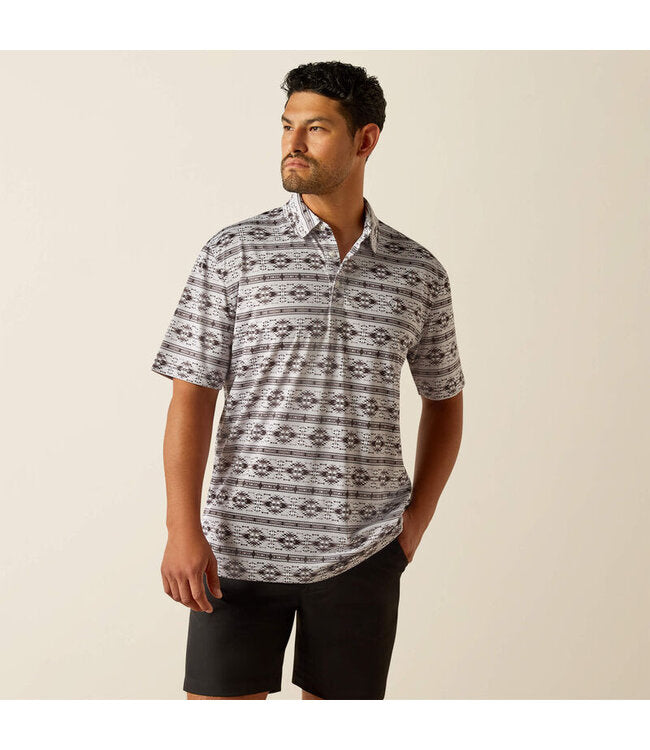 Ariat Men’s All Over Print Silver Sconce Polo