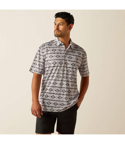 Ariat Men’s All Over Print Silver Sconce Polo