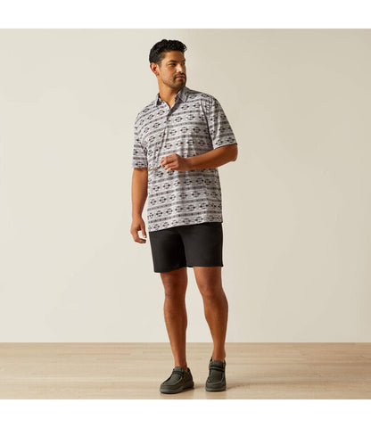 Ariat Men’s All Over Print Silver Sconce Polo