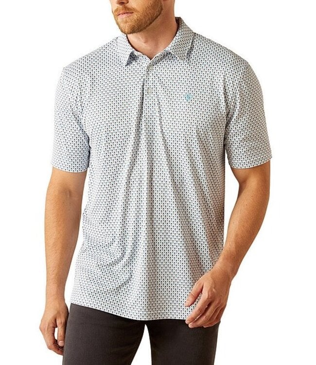 Ariat Men’s All Over Print White Polo