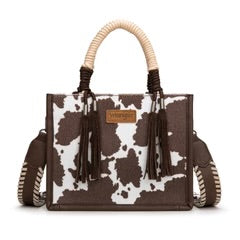 Wrangler Cow Print Tote/Crossbody Coffee WG386-8120SCF