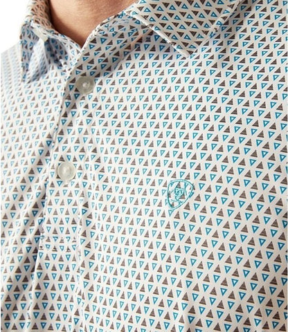 Ariat Men’s All Over Print White Polo