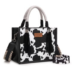 Wrangler Cow Print Tote/Crossbody Black WG386-8120SBK