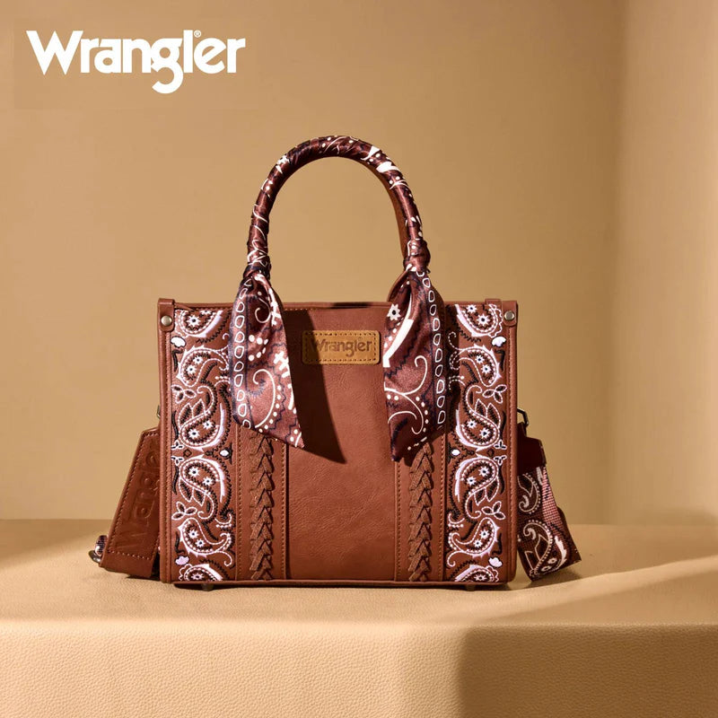 Wrangler Western paisley Tote Brown Bag WG331-8120SBR