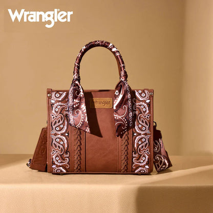 Wrangler Western paisley Tote Brown Bag WG331-8120SBR