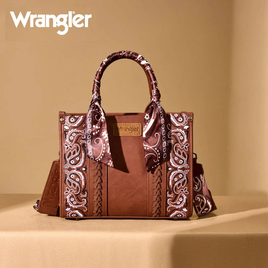 Wrangler Western paisley Tote Brown Bag WG331-8120SBR