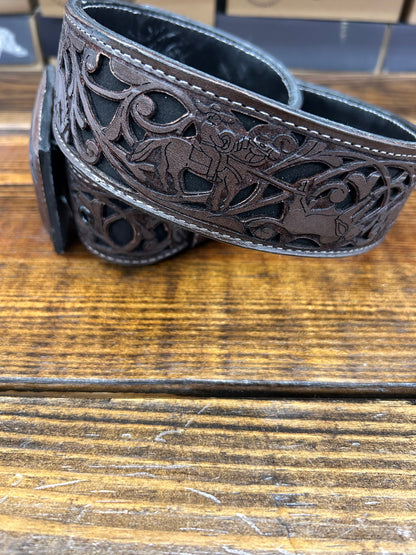 Brown Leather Mexican Belt