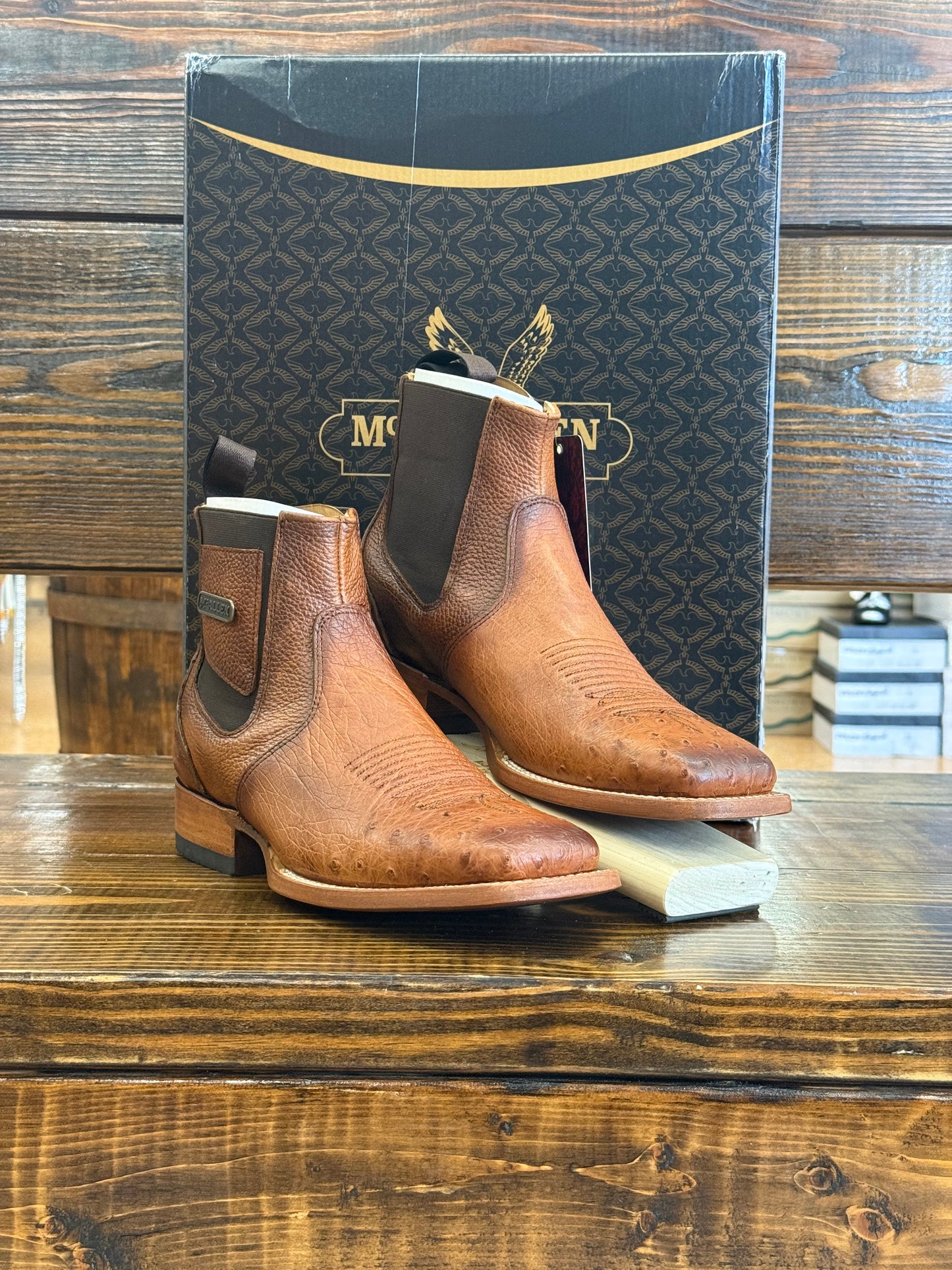 McAllen Panza Avestruz Honey Men’s Botin