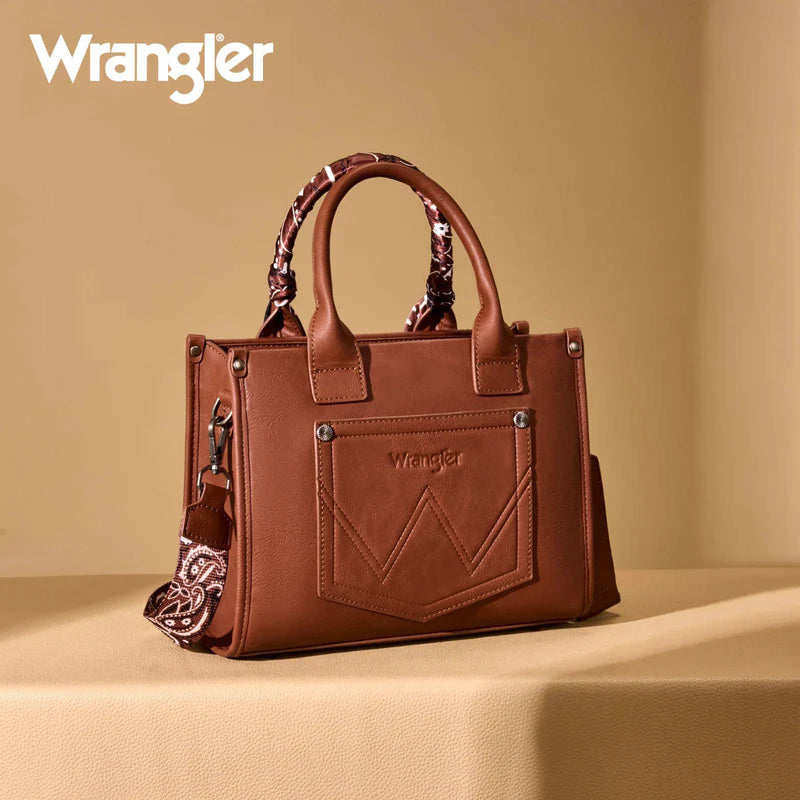 Wrangler Western paisley Tote Brown Bag WG331-8120SBR