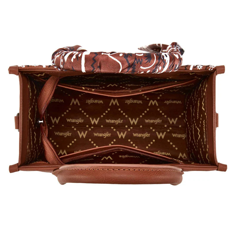 Wrangler Western paisley Tote Brown Bag WG331-8120SBR