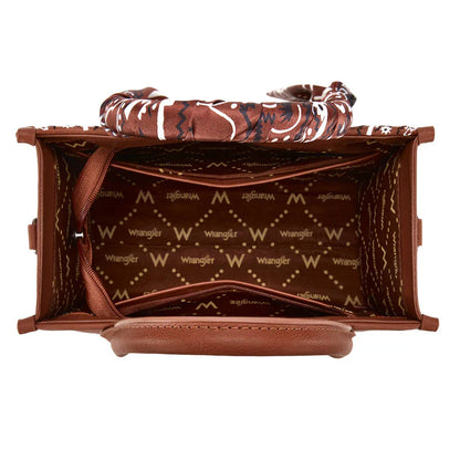 Wrangler Western paisley Tote Brown Bag WG331-8120SBR