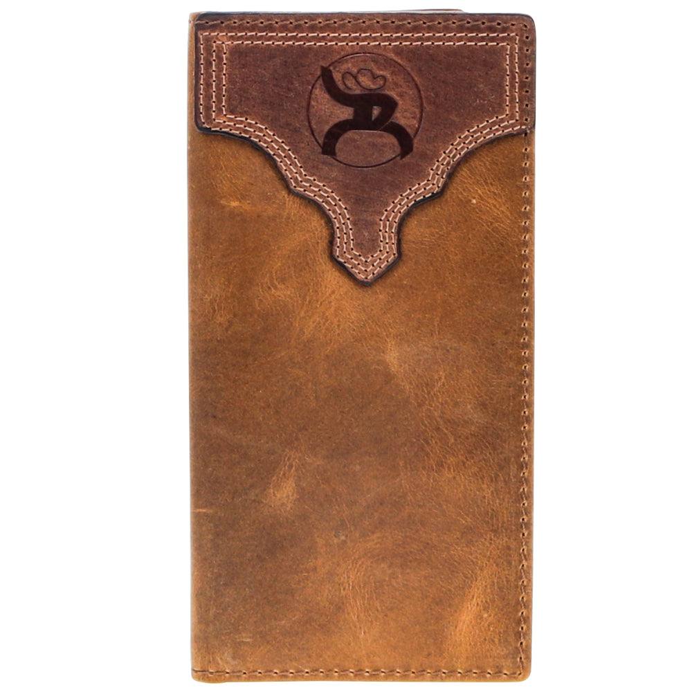 Hooey “Canyon” Rodeo Roughy Wallet Distressed Tan/Brown Leather