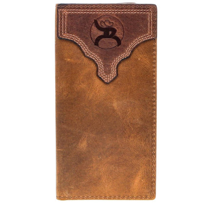 Hooey “Canyon” Rodeo Roughy Wallet Distressed Tan/Brown Leather