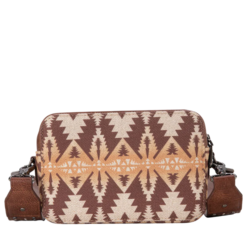 Wrangler Light Coffee Brown Aztec Printed Crossbody Purse WG2207-3003LCF