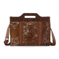 Wrangler Cowhide Carry-All Cowhide Large Tote /Crossbody Brown WG283-014BR