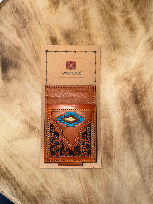 Twisted X Money Clip Embroidered SW Design Floral