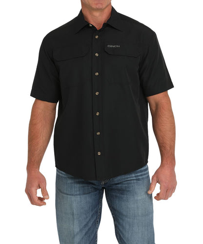 Cinch Men's Solid Black Short Sleeve Arenaflex Shirt