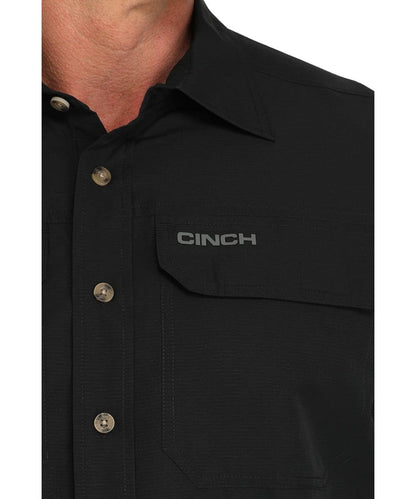 Cinch Men's Solid Black Short Sleeve Arenaflex Shirt