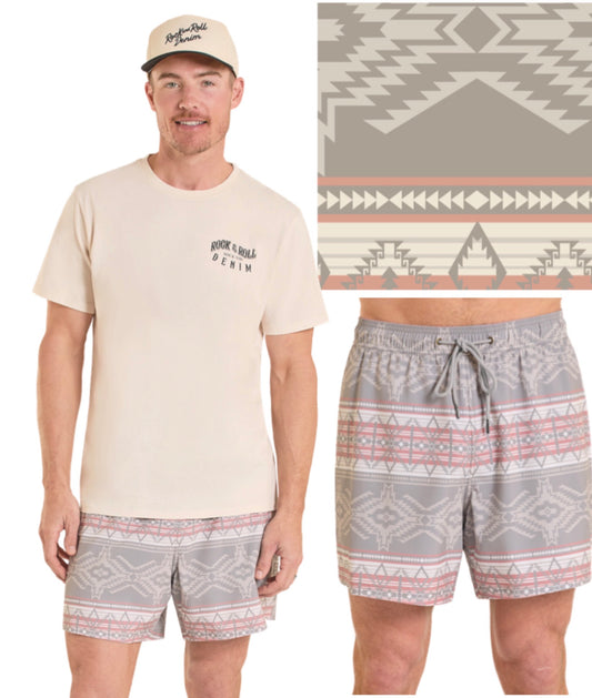Rock&Roll Aztec Swim Volley With Lining Shorts BM68W08369