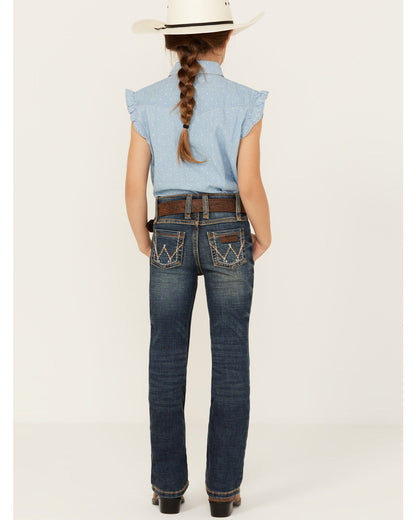 Wrangler Girls' Multi Stitch Bootcut Slim Fit Jeans