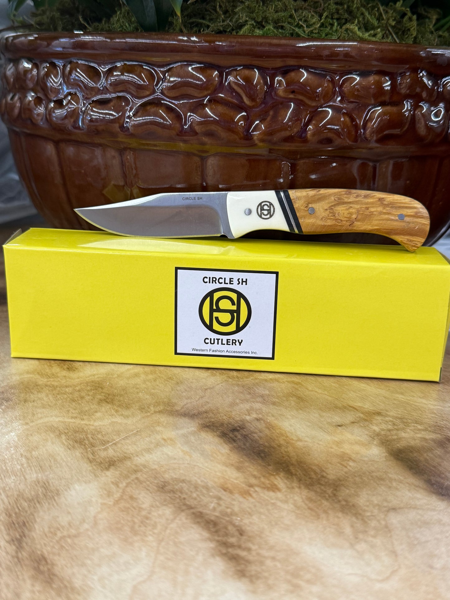 Circle SH Knife Blade Bone & Maple Wood Handle HGC1