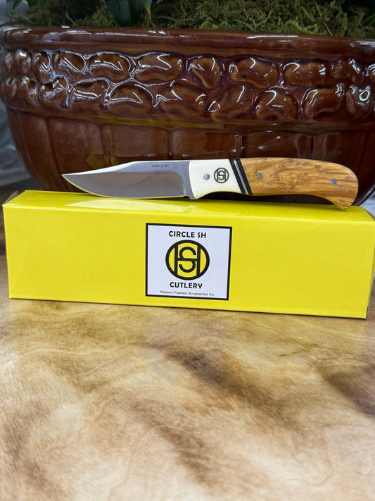 Circle SH Knife Blade Bone & Maple Wood Handle HGC1